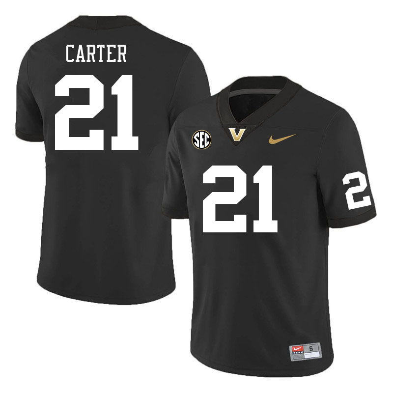 Vanderbilt Commodores #21 Dontae Carter College Football Jerseys Stitched Sale-Black